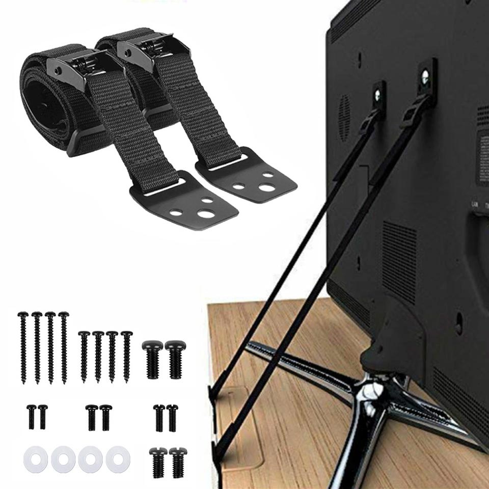 Furniture Hardware Products - 2 szt. Regulowane paski zabezpieczające telewizor,
