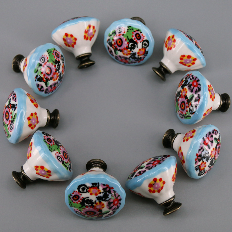 10 SZT. Kolorowe Ceramiczne Ga – Unique Furniture Hardware Pulls recenzja i cena